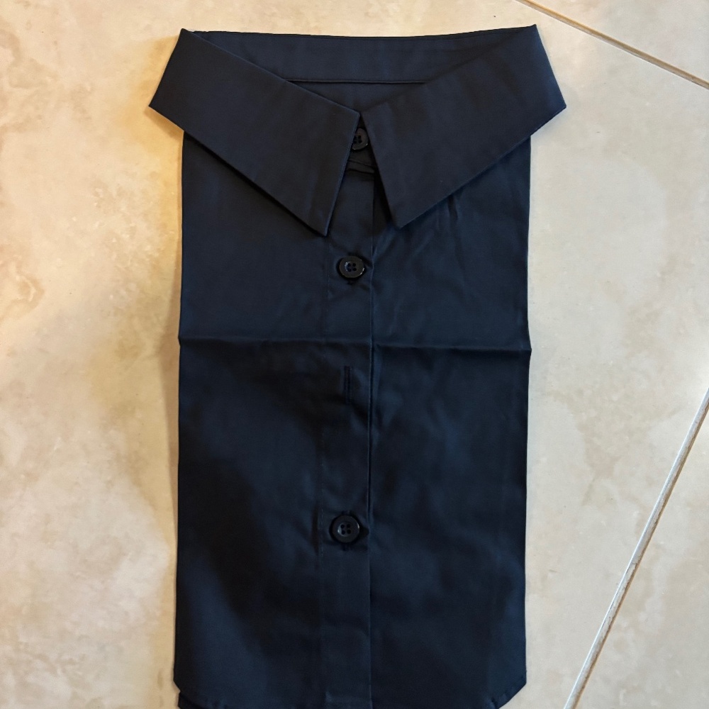 Black Faux Collared Shirt Insert OS